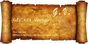 Götzl Verner névjegykártya